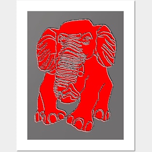 Elephant silhouette Siluet 3D 大象 elefant pixelart Posters and Art